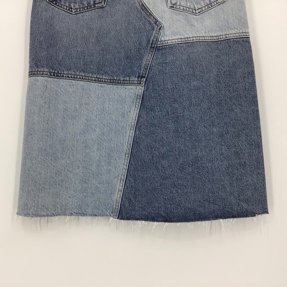 Agolde NWT Issa High Rise Long Slit Patchwork Denim Skirt, 23 - Picture 8 of 15
